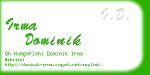 irma dominik business card